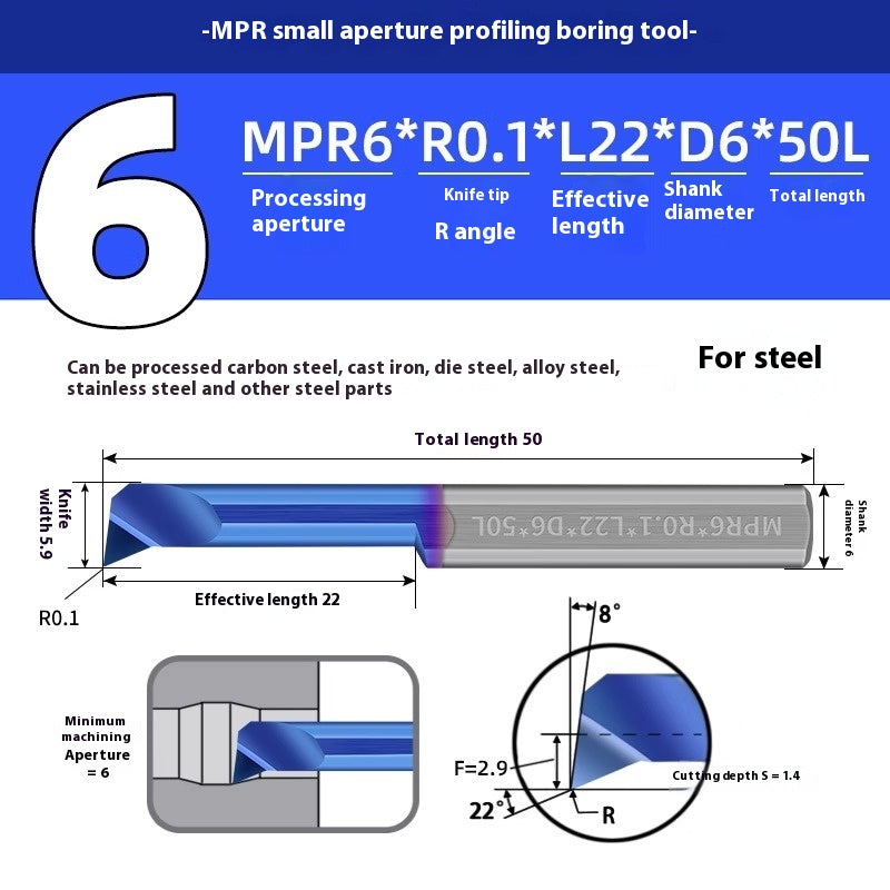 1129-CNC Small Bore Boring Tools MPR Copy Boring Turning Tools for Stainless Steel, Copper and Aluminum Lathe Micro Small Boring Tools Shandong Denso Pricision Tools Co.,Ltd.